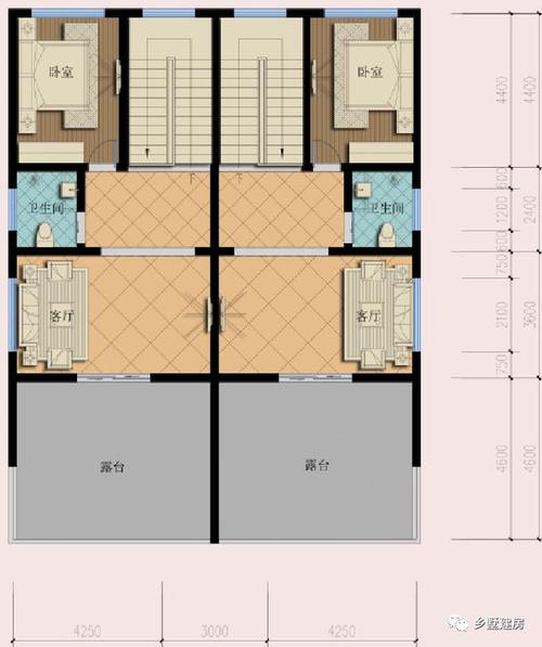 农村建房两户设计图_农村建房两房一厅设计图-第2张图片-室内构图家装