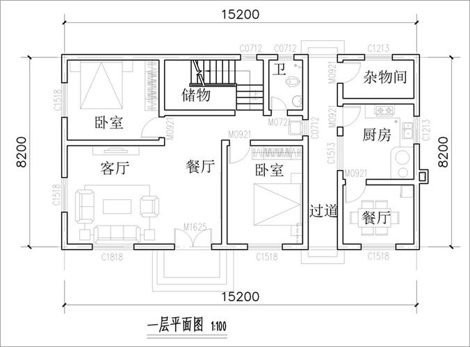 100平方二楼设计图（100平方2层房屋设计图）-第1张图片-室内构图家装