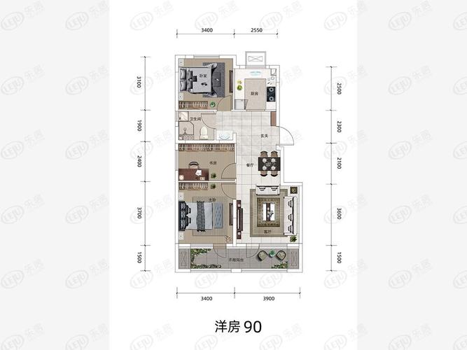 90平方洋房设计图,90平米洋房 -第3张图片-室内构图家装