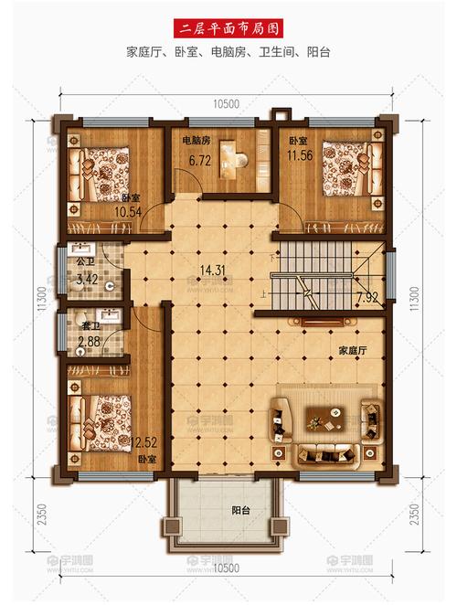 120平方米的房子设计图 三层 自建-第1张图片-室内构图家装