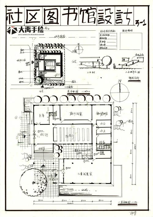 图书馆单体建筑平面设计图-第3张图片-室内构图家装