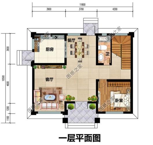 3间平房子的设计图简单-第2张图片-室内构图家装