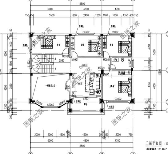 二层260平米建房设计图 62二层楼房设计图-第3张图片-室内构图家装