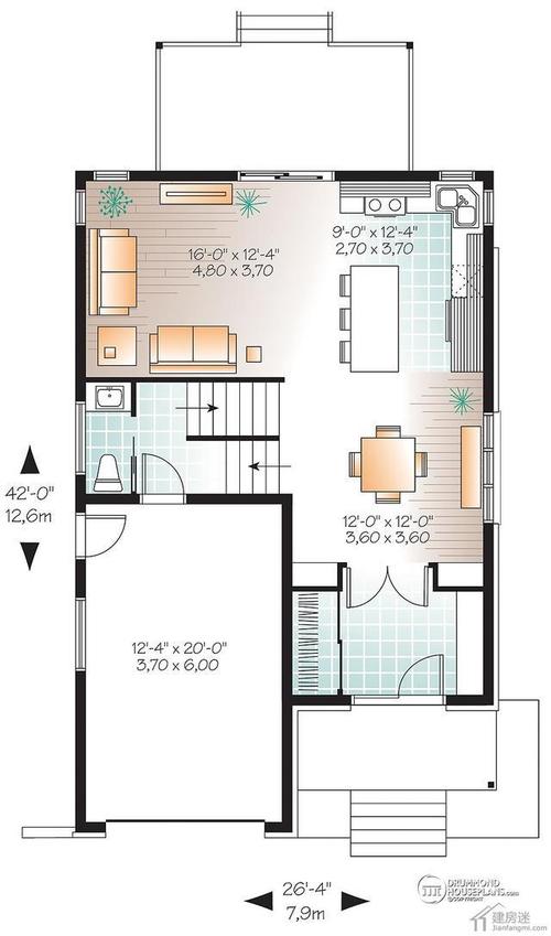 813m房屋设计图（房屋设计图8米x12米）-第1张图片-室内构图家装