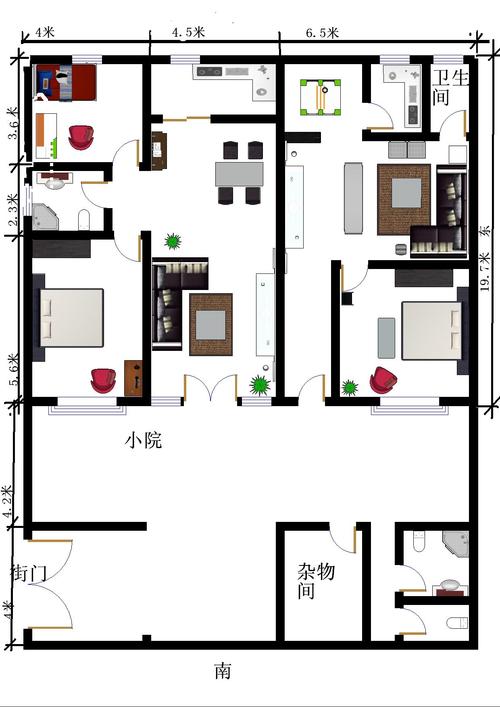 813m房屋设计图（房屋设计图8米x12米）-第3张图片-室内构图家装