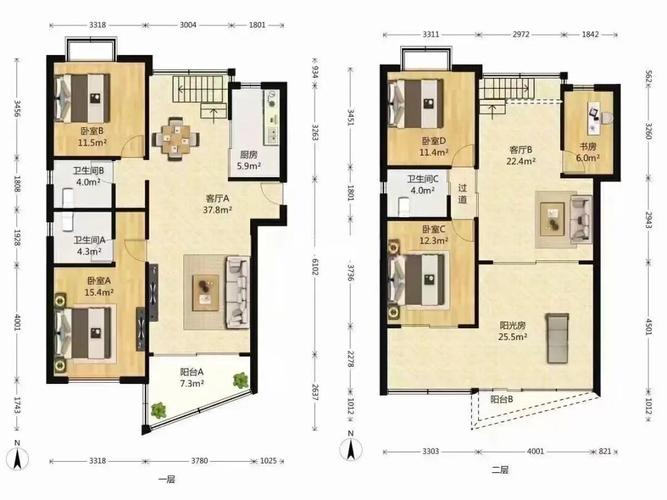 顶楼小复式卧室设计图,顶楼复式楼户型图 -第3张图片-室内构图家装