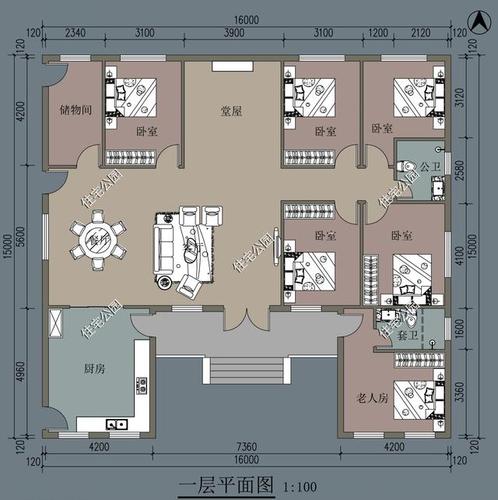 自建房设计图前厅后院,自建房前后院图纸 -第2张图片-室内构图家装