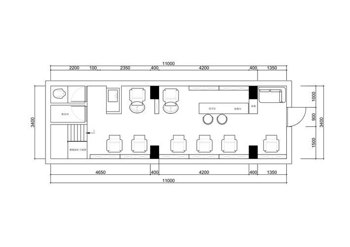 理发店平面图设计图,理发店平面图 简单 -第2张图片-室内构图家装