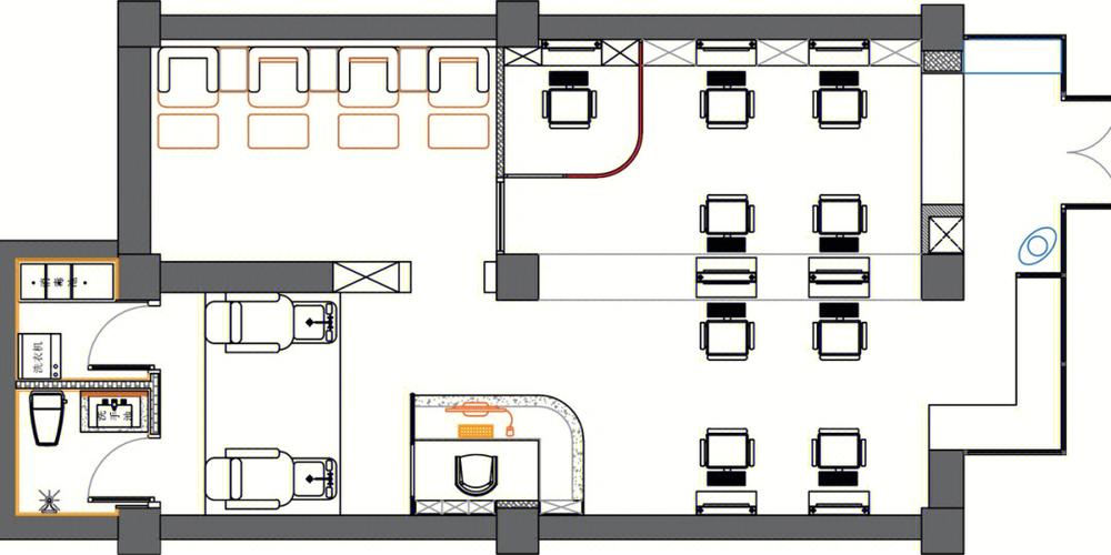 理发店平面图设计图,理发店平面图 简单 -第3张图片-室内构图家装