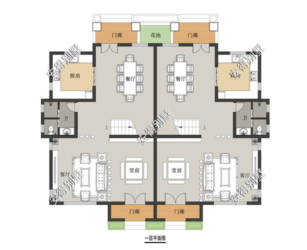 双拼别墅外观设计图_双拼别墅平面布置图-第2张图片-室内构图家装