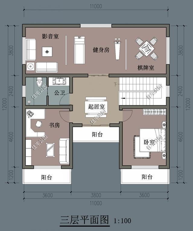 农村凹形房设计图-第3张图片-室内构图家装