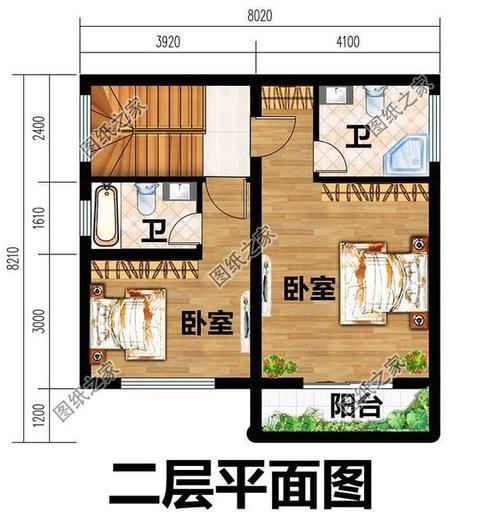 两层楼房设计图农村 自建80平米10万元左右-两层八间房屋设计图-第3张图片-室内构图家装