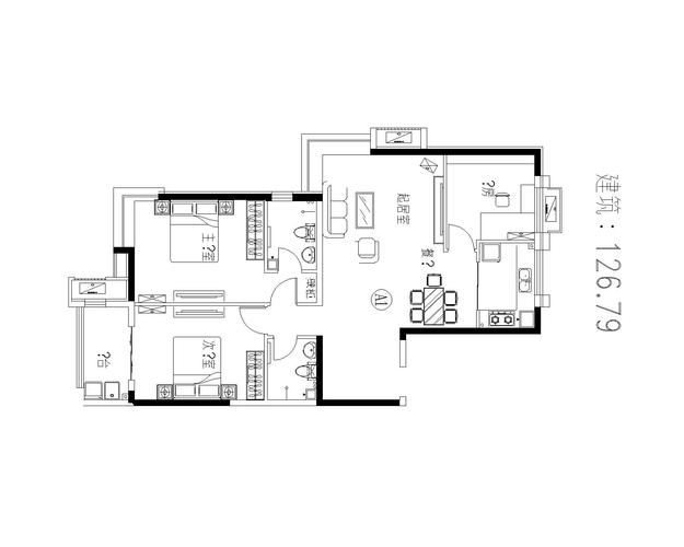 612房屋设计图_126平方房屋设计-第1张图片-室内构图家装