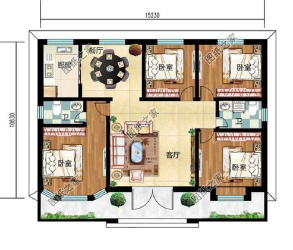 小户型一层别墅设计图-第3张图片-室内构图家装