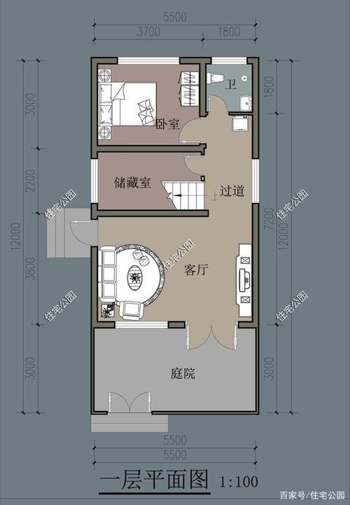 5米12米房屋设计图-第1张图片-室内构图家装