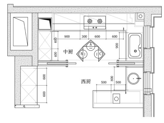 如何画厨房装修平面设计图（厨房装修画画）-第3张图片-室内构图家装