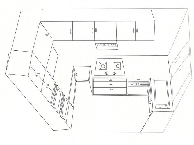 如何画厨房装修平面设计图（厨房装修画画）-第1张图片-室内构图家装