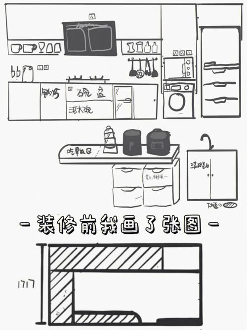 如何画厨房装修平面设计图（厨房装修画画）-第2张图片-室内构图家装