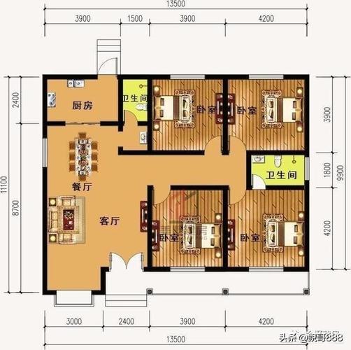 农村房子设计图一层平面图 农村房子设计图5层-第3张图片-室内构图家装