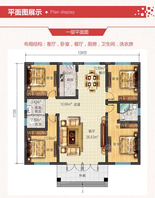 农村4间房设计图大全_农村4间房设计图大全集-第1张图片-室内构图家装