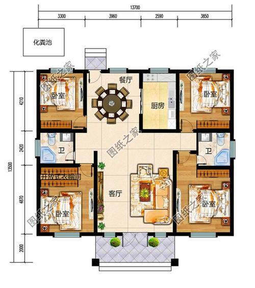 农村4间房设计图大全_农村4间房设计图大全集-第2张图片-室内构图家装