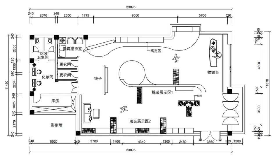 服装店门面设计图,服装店门面设计图纸 -第1张图片-室内构图家装