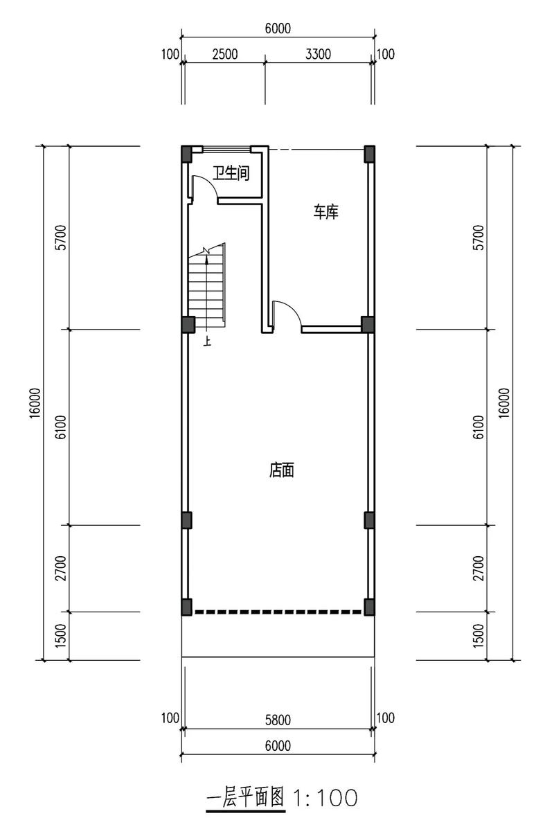 街边铺位建房设计图-第1张图片-室内构图家装