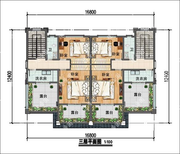 四排三间民房设计图_一排四间房子建造设计-第1张图片-室内构图家装