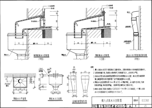  各种雨水斗设计图「雨水斗的分类」-第3张图片-室内构图家装