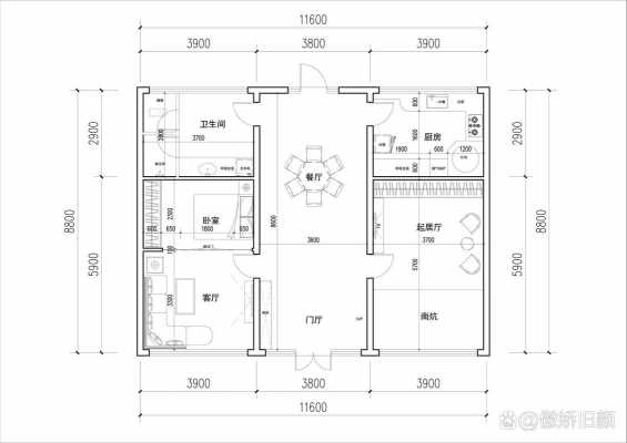 农村三间平房室内设计图大全-第3张图片-室内构图家装